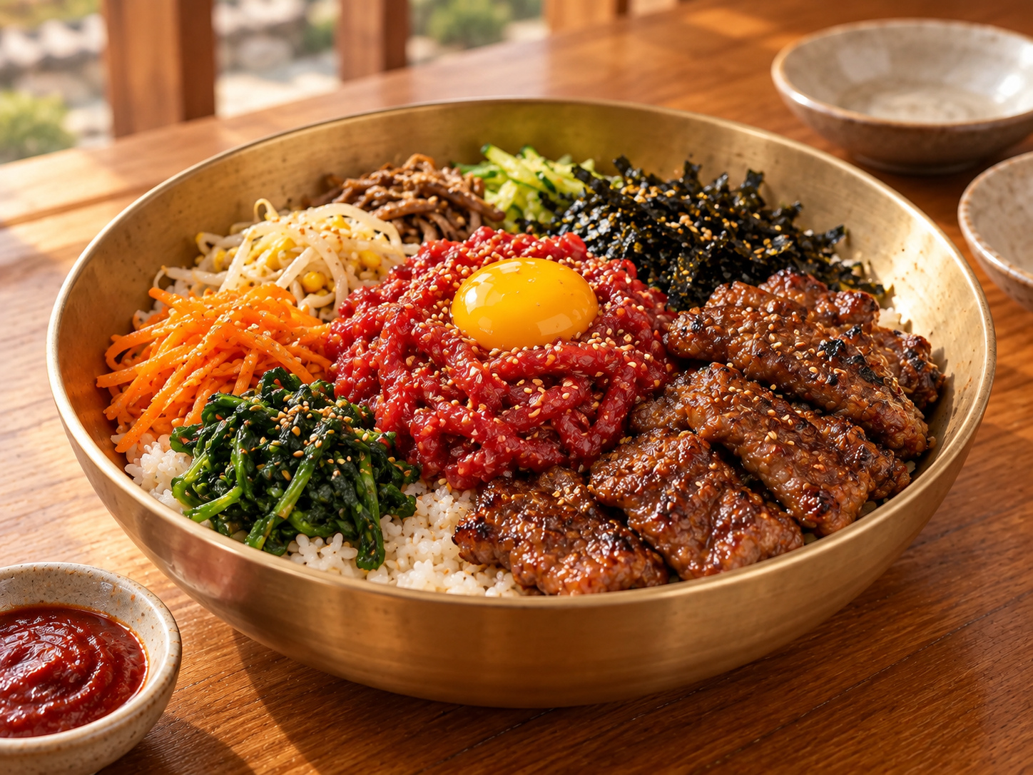 황남비빔밥 육회갈비비빔밥을 참고해 AI로 그린 설명용 이미지